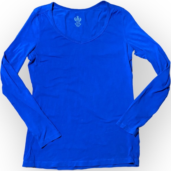 2 for $20 Jacob Blue Long Sleeve Stretch Cotton T-shirt Size Large - Picture 4 of 9